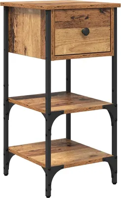 Produktbild von Nachttisch mit Schubladen Braun 33,5 x 36 x 70 cm Holzwerkstoff