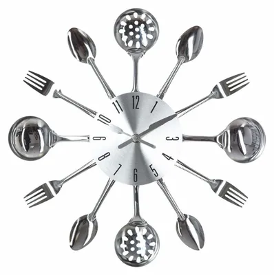 Produktbild von Atmosphera Créateur d'intérieur Wanduhr Besteck Metall silber 2,5 cm x 38 cm