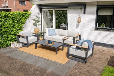 Produktbild von Garden Impressions Lounge Set Levanto 4-teilig Aluminium - Teak Look