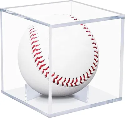 Produktbild von 1/3/6 Stück Baseball-Vitrine, transparentes Design, staubdicht, UV-geschützt, Acryl-Baseball-Halter, Displaybox