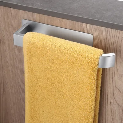 Obrázek produktu pro Omgoods - Držák ručníků, samolepicí - nerezová ocel - vodotěsný - do koupelny - 24 cm - pevný a odolný - věšák na ručníky