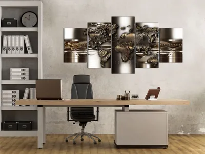 Produktbild von WELTKARTE ABSTRAKT Acrylglasbild Modern Wandbild Glasbilder Bilder k-A-0039-k-n