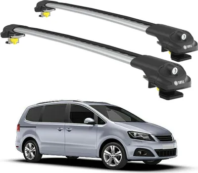 Image de TURTLE Galerie de toit AIR-1 SEAT ALHAMBRA 7N 2010 - 2024 Rails surélevés , Argent