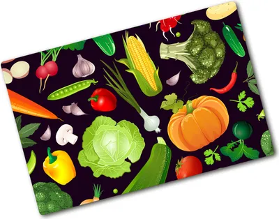 Produktbild von Tulup Glas Herdabdeckplatte - 80x52 cm - Glaskeramikkochfeld-Abdeckung Spritzschutz Glasabdeckplatte - Einteilig - Essen & Getränke - Buntes Gemüse - Mehrfarbig