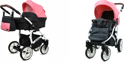 Produktbild von BabyLux® Optimal | 2in1 Kinderwagen Set | Black Coral | Kombikinderwagen | Kinderwagenset | Bugg