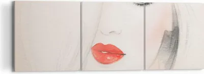 Produktbild von Bild auf Leinwand - Leinwandbild - Frau Gesicht Lippen - 120x40cm - Wand Bild - Wanddeko - Leinwanddruck - Bilder - Kunstdruck - Wanddekoration - Leinwand bilder - Wandkunst - CA120x40-3860