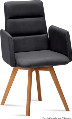 Produktbild von Armlehnstuhl (2er-Set) Dobka 52x92x60 Eiche geölt/Anthrazit