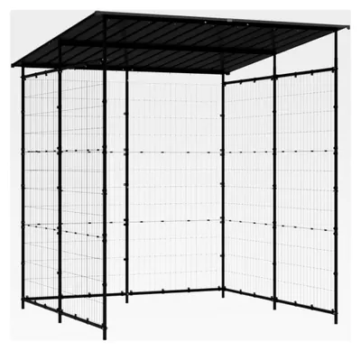 Produktbild von Fahrradschuppen aus pulverbeschichtetem Stahl, 190x190x222cm, schwarz-grau, für Fahrräder und Motorräder
