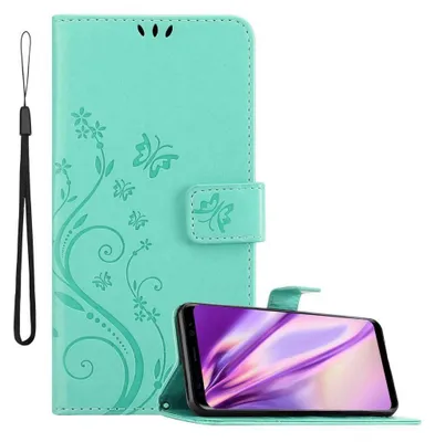 Immagine prodotto di Cadorabo cover per Samsung Galaxy S8 cover protettiva in turchese cover protettiva cover per telefono cellulare cover fiori custodia fiore