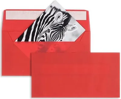 Produktbild von Briefumschläge Offset transparent DINlang 100g/qm HK VE=100 Stück intensivrot