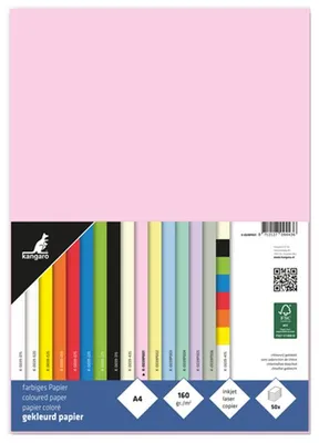 Produktbild von kangaro Multifunktionspapier DIN A4 160 g/qm pastellrosa 50 Blatt