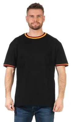 Produktbild von Herren T-Shirt kurzarm schwarz weiß 100% Baumwolle Schwarz M