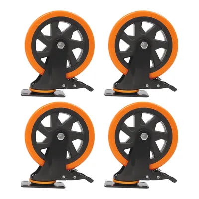 Produktbild von 4* Industrierollensatz D*W: 15.2*3.2cm Transportroller mit Bremsen Schwerlastrollen (Jede Rollenlagerkapazität: 100kg)