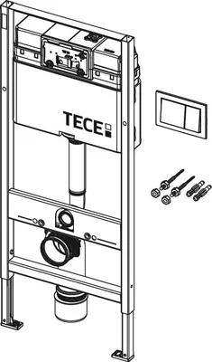 Produktbild von TECE WC-Set TECEbase Unterputz-Spülkasten Zweimengen Betätigungsplatte in weiß