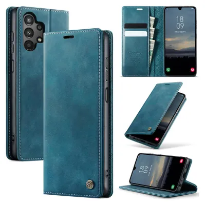 Obrázek produktu pro Kožené pouzdro pro Samsung Galaxy A13 / A04S / A04 / M13 5G, RFID ochranou, magnetickým zavíráním, přihrádkami na karty a funkcí stojánku Modrý
