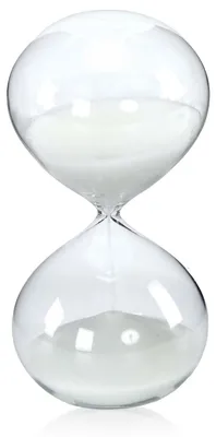 Sanduhr 30 Min., Weiß, Glas, 15,2 cm, handgefertigt