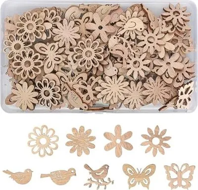 Produktbild von 110 Stück Hochzeitsdeko Tisch, Holz Streudeko Holzscheiben zum Basteln, Holz Schmetterlinge Blumen Vögel Dekoration für Weihnachten Geburtstag Hochzeit Deko Verzierungen Tischdeko