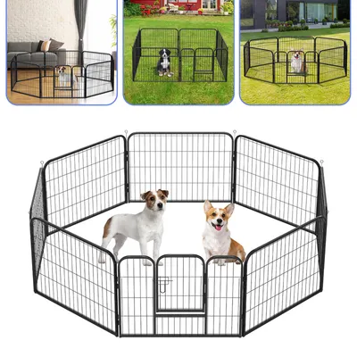 Image de Jopassy Parc pour chiots Avec toit Enclos flexible Enclos pour chiots Clôture pour chiots