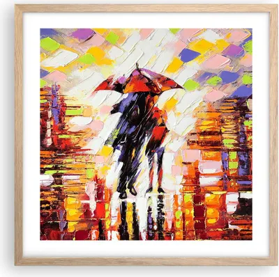 Produktbild von Gerahmtes Poster - Rahmen in heller Eiche - gehen liebhaber - 50x50 cm - Wand Bild - Wanddeko - Wandbilder - Kunstposter - Wandposter - Bilderrahmen - Bilder - Kunstdruck - Wandbild - P2NAC50x50-3527