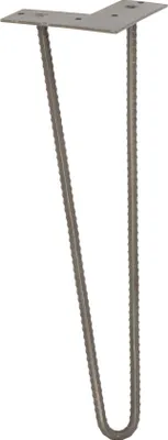 Produktbild von WAGNER Möbelbein HAIRPIN LEG Retro - 12 x 12 x 40 cm, BAUSTAHL LOOK, eisen matt, Bein schräg & Anschraubplatte - 12824801