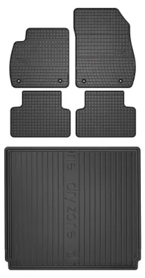Productafbeelding van Rubberen automatten + kofferbakmat voor Opel Zafira C 2012-2018 (MPV) – 5-delig, zwart, op maat – Wielganizator SolidPRO