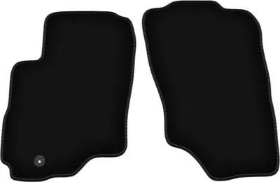 Produktbild von Wielganizator Velours-Autoteppiche vorne – passend für Mitsubishi Outlander I (SUV, Bj. 2001-2006) –  schwarz, passgenau, mit Befestigungen set 2 Stk.