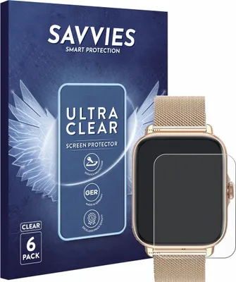 Produktbild von 6x Für Smartwatch Y22 1.7" Schutzfolie Savvies Displayschutz Display Schutz Folie Klar Transparent