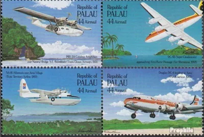 Produktbild von Briefmarken Palau-Inseln 1985 Mi 92-95 Viererblock (kompl.Ausg.) postfrisch Flugpost über den Pazifik