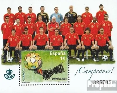 Produktbild von Briefmarken Spanien 2008 Mi Block172 (kompl.Ausg.) postfrisch Fußball Europameister 08