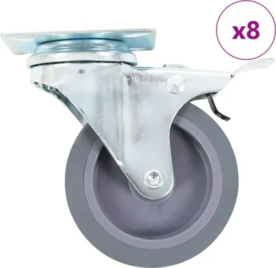 Image de 8 pcs Roulettes pivotantes 75 mm