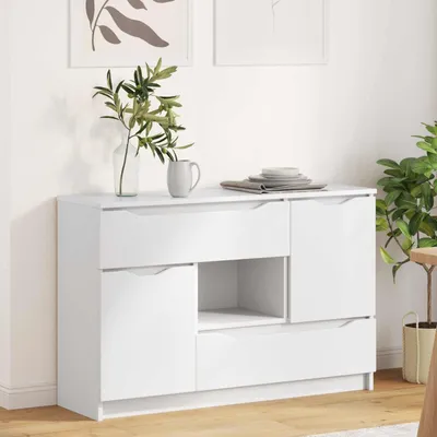 Zdjęcie produktu dla Komoda vidaXL, biała, 100 x 30 x 65,6 cm, płyta wiórowa