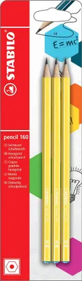 Obrázok produktu pre Ceruzka - STABILO ceruzka 160 v žltej farbe - tvrdosť HB - balenie 3 ks
