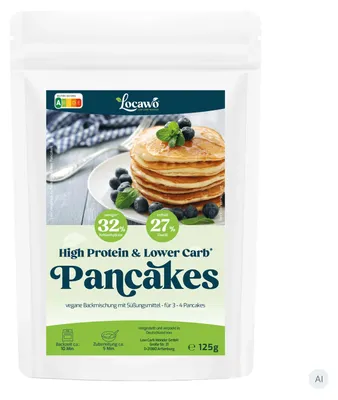 Produktbild von Locawo High Protein Low Carb Pancakes | Kaiserschmarrn | Backmischung 125g