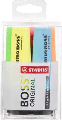 Produktbild von Textmarker - STABILO BOSS ORIGINAL - 6er Rundbox - gelb, grün, orange, rot, pink, blau