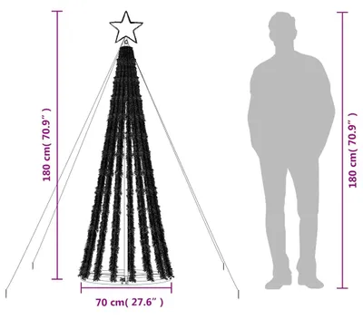 Obrázok produktu pre vidaXL LED vianočný stromček 275 LED studená biela 180 cm