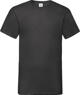 Image de Fruit of the Loom 61-066-0 | Valueweight V-Neck T-shirt Homme - Couleur : Noir - Taille : XL