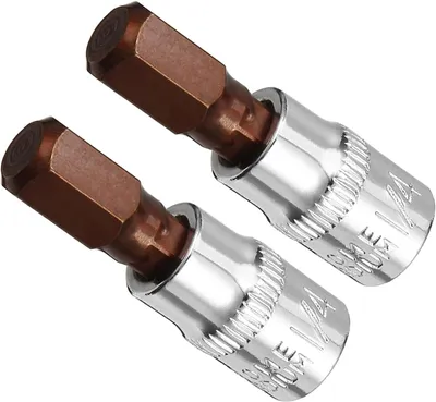 Imagen del producto de Llave de vaso hexagonal de 8 mm, fabricada en acero de aleación S2, con accionamiento de 1/4 de pulgada, para reparaciones