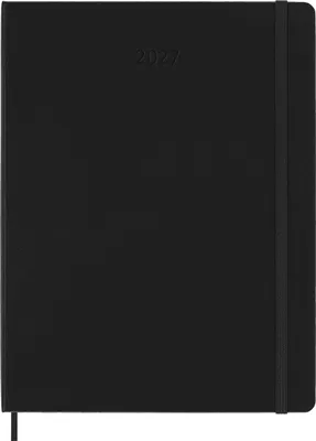 Produktbild von Moleskine 12 Monate Pro Wochen Notizkalender 2027, Pro XL, 1 Wo = 2 Seiten, vertikal, Spalten für Notizen, fester Einband, Schwarz