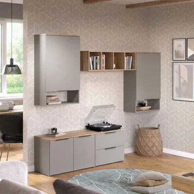 Immagine prodotto di Parete attrezzata soggiorno Vicco Wido Grigio 5 parti, Model 57460