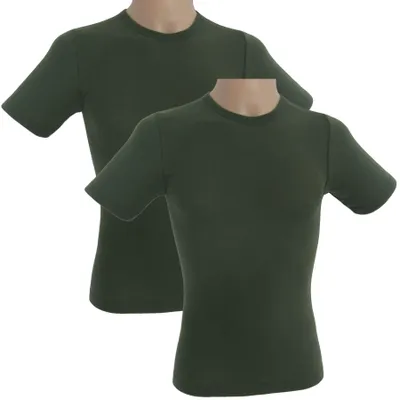 Funktionsunterwäsche Shirt mit 1/4 Arm Rundhals olive 2er Pack