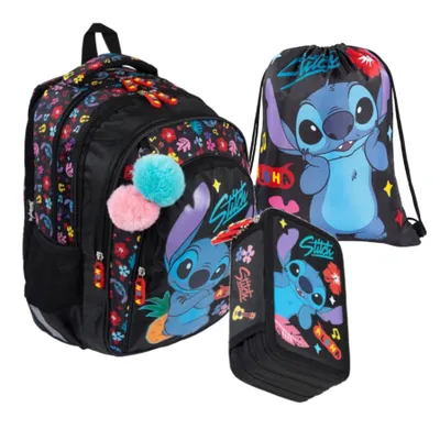 Produktbild von Rucksack Set Lilo und Stitch Aloha Black St. Majewski 3-teiliges Schulset