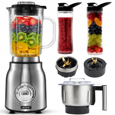 Yoer Titano JB03S 4-in-1-Standmixer, 1200 W, 2,4 l, Mühle, 2 Flaschen