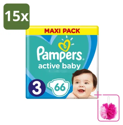 Produktbild von 15 x Pampers Active Baby-Dry Windeln Größe 3 (6–10 kg) - Sparpackung - 15 Stücke