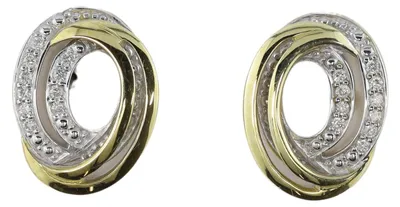 Produktbild von MIAMAR 1105039 Damen Ohrstecker 14 Karat (585) Bicolor Gold weiß