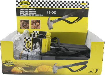 Image de Campinghammer 450 g, tête en acier, manche en bois, idéal pour les activités de plein air et le camping