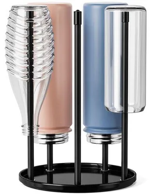 Produktbild von Flaschenhalter für SodaStream Crystal - Keramisches Abtropfgestell mit Auffangschale, Schwarz