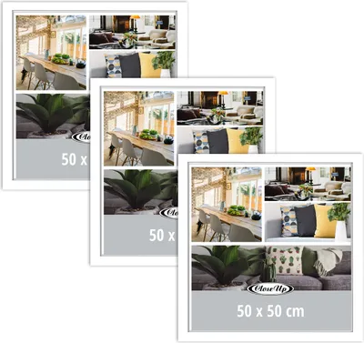Zdjęcie produktu dla Ramka na plakat 50 x 50 cm biała, zestaw 3 sztuk