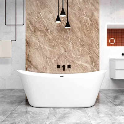 Produktbild von Schiffsform-Badewanne 170x72cm Verschenken Acrylschürze, Füßen und Ablaufgarnitur