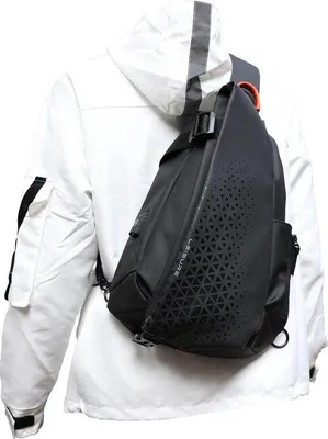 Produktbild von Unyqoos® Sling-Bag Crossbody-Brusttasche für Herren – Outdoor-Umhängetasche für Camping, Gym, Reisen & Wandern, C-Schwarz (groß)