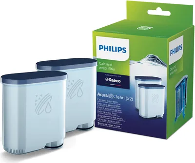 Produktbild von Philips Saeco Aqua Clean Kalk- und Wasserfilter für Kaffeevollautomaten, bis zu 5000 Tassen, 2 Stück (CA6903/22)